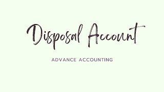 Disposal Account UrduHindi [upl. by Boone]