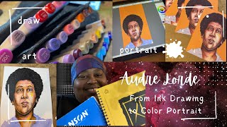 AUDRE LORDE PORTRAIT From Ink Drawing to Digital Coloring Step By Step [upl. by Eigriv]