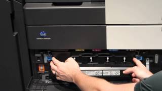 Konica Minolta  Bizhub C454 and C554 How to change the waste toner box [upl. by Mcgee645]