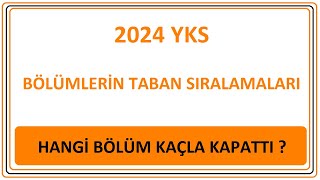 YKS 2024 SIRALAMALARI AÇIKLANDI  HANGİ BÖLÜM KAÇLA KAPATTI YKS 2024 TABAN PUANLARI [upl. by Yajet]