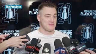 Nikita Zadorov on the playoff hype surrounding the AllCanadian matchup [upl. by Nylhtiak]