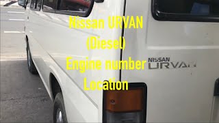 NISSAN URVAN  ENGINE NUMBER AND VIN LOCATION [upl. by Slrahc]