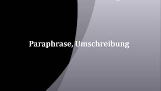 Paraphrase Umschreibung  deutsch  englisch [upl. by Nillek]