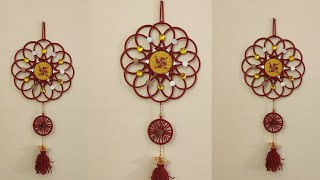 Wall Hanging Craft Ideas With Old Bangles Easy Craft To Do At HomeDIY Room Decor For Diwali [upl. by Ardnalac]