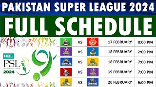 PSL 2024 Schedule announced PSL 9 Schedule Dates venues amp timings [upl. by Emmit506]