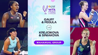 GauffPegula vs KrejcikovaSiniakova  2023 WTA Finals Group Stage  WTA Match Highlights [upl. by Llennod591]