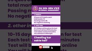 how to pass SOL internal assessment exam  DU SOL internal assessment exam answers  DU SOL updates [upl. by Sedrul]