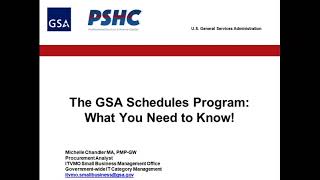 PSHC Industry Partner Briefing  The GSA Schedules Program What You Need to Know [upl. by Purse126]