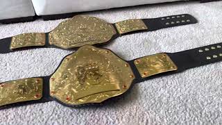 4mm and 2mm WWE Big Gold World Heavyweight Championship Replica Belt Comparison [upl. by Ahsienauq]