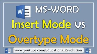 How to switch between Insert and Overtype Mode in MS Word [upl. by Odama996]