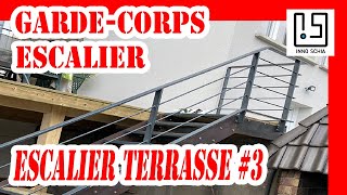 Comment fabriquer un gardecorps pour un escalier métallique de terrasse avec barreaux horizontaux [upl. by Richel]