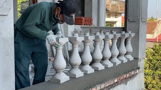 How To Build A Balcony Fence From Precast Concrete Columns In Professional Style [upl. by Nospmas]