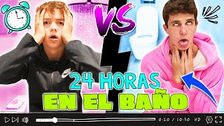 MATEO vs HUGO 24 HORAS en el BAÑO 🛁 THE CRAZY HAACKS pasa UN DÍA en el BAÑO CHALLENGE 🙃 [upl. by Heck]