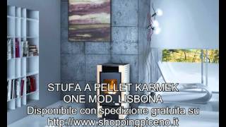 STUFA A PELLET KARMEK ONE MOD LISBONA ROSSA 7kw [upl. by Nosnarb]