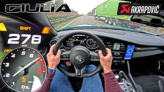 Alfa Romeo Giulia QV AKRAPOVIC is INSANE on NO LIMIT AUTOBAHN [upl. by Mcmullan372]