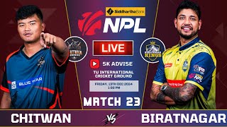 Biratnagar Vs Chitwan Rhinos 23rd Match Npl 2024 Live Commentary  Nepal Premier League 2024 live [upl. by Horatia461]