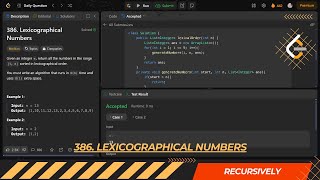 LEETCODE DAILY QUESTION 386  Lexicographical Numbers  Is Kabir Coding coding leetcode python [upl. by Annuahsal]