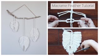 How To Make A Macrame Feather Wall Hanging  Tutorial For Beginners [upl. by Danni]