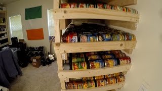 Pantry Storage Shelves with 1000 Can Food Rotation [upl. by Nolahc14]