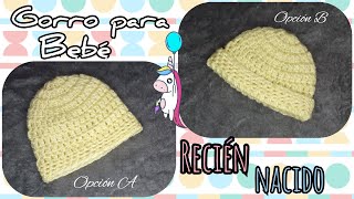 Gorro tejido con dos agujas para principiantes 06 meses Como Tejer Paso a Paso Crochet for Baby [upl. by Cosme]