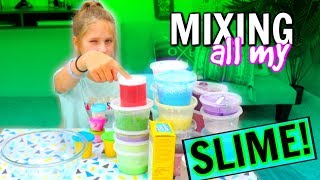 Mixing ALL MY SLIMES Giant DIY Slime Smoothie [upl. by Ueik]