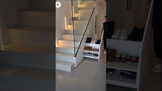 Shoes rack ideas Shoe rack under stairs Amazing shoe rack Sidhi ke niche Modern stairs shorts [upl. by Linkoski]