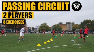 Passing Circuit  8 exercises  16 players  Football Soccer Exercises  U11  U12  U13  U14 [upl. by Nylorahs]