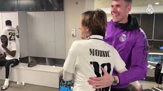 Ramos DRESSING ROOM celebrations with the CHAMPIONS  Champions League Final [upl. by Mehelhteb]