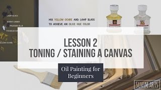 How to ToneStain a Canvas Imprimatura Layer  Lessson 2  Oil Painting for Beginners [upl. by Lammaj227]