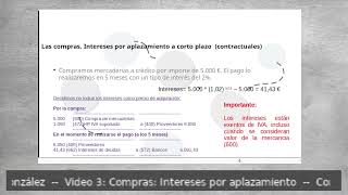 Video 3 Las compras Intereses por aplazamiento [upl. by Jacoba]