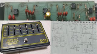 1979 DOD EQ660 602d Component Side Look and Handwritten Schematic TL022CP Graphic Equalizer [upl. by Lissa]