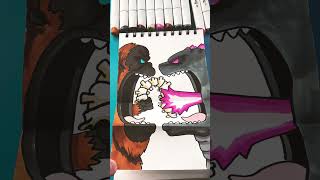 Godzilla vs Skar King Surprise Fold artlandhowtodraw drawing godzillaxkongthenewempire shorts [upl. by Strohben]