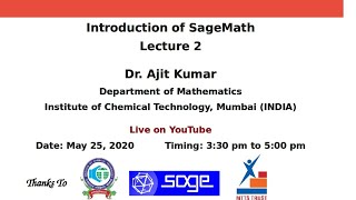 SageMath Lecture 2 [upl. by Acina]