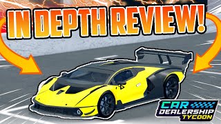 NEW LAMBORGHINI ESSENZA SCV12  In Depth Review Is It Worth It  Car Dealership Tycoon  Roblox [upl. by Ecinaj]