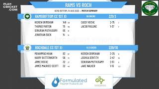 Lancashire CL  J W Lees Worsley Cup Final  Ramsbottom CC 1st XI v Rochdale CC 1st XI [upl. by Lew]