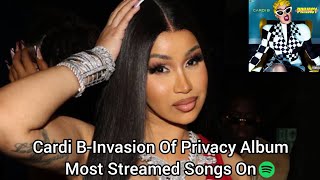 Cardi BInvasion Of Privacy Album Most Streamed Songs On Spotify [upl. by Aicelaf]