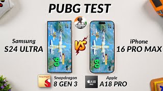 iPhone 16 Pro Max vs Samsung S24 Ultra Bgmi Test Heating amp Battery Test  Shocking Results 😱 [upl. by Akirrehs]