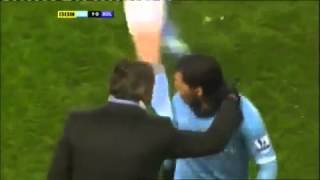 Angry Tevez protests his substitution with Mancini [upl. by Aneet673]