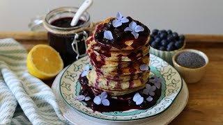 Poppy Seed Pancakes with Blueberry Compote  Recipe Testing [upl. by Leonerd]