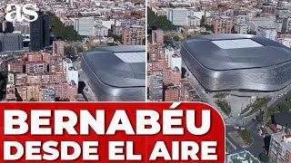 SANTIAGO BERNABÉU desde el AIRE en un HELICÓPTERO ¡ESPECTACULAR lo del REAL MADRID [upl. by Ansley]