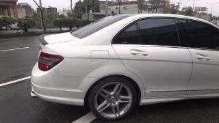 BENZ W204 C300 改裝 Q桑 排氣管 特製尾段 X PIPE 加速 [upl. by Avie]