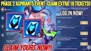 Another 15 Free Tokens Aspirants event mobile Legends Claim Now 😍 [upl. by Aokek442]