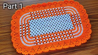 crochet table runner PART 1  table centerpiece crochet tutorial thalposh  tablemat  thalicover [upl. by Caron466]