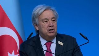 Cop29 Guterres quotSentite il ticchettio dellorologio Il tempo non è dalla nostra partequot [upl. by Anelrahc400]