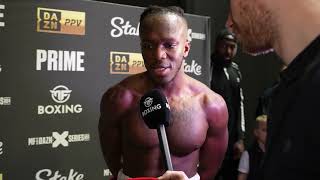 KSI IMMEDIATE POST TEMPER VICTORY FIGHT REACTION [upl. by Eidda]