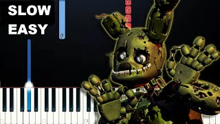 Five Nights at Freddys 3 Song  Die In A Fire SLOW EASY PIANO TUTORIAL [upl. by Ardnasal333]