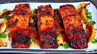 Browned Butter Honey Garlic Salmon Recipe  Easy Delicious Salmon Recipe [upl. by Lacram]