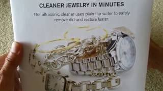 Unboxing Brookstone Ultrasonic Jewelry Watch Cleaner with Digital Timer 2016 [upl. by Toole]