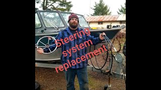 Teleflex rotary boat steering replacement HOW TO 1991 Alumaweld Formula vee [upl. by Atinev]