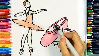 Come disegnare ballerina 💕  Disegno  Colorare  Come colorare per bambini [upl. by Ydnolem]